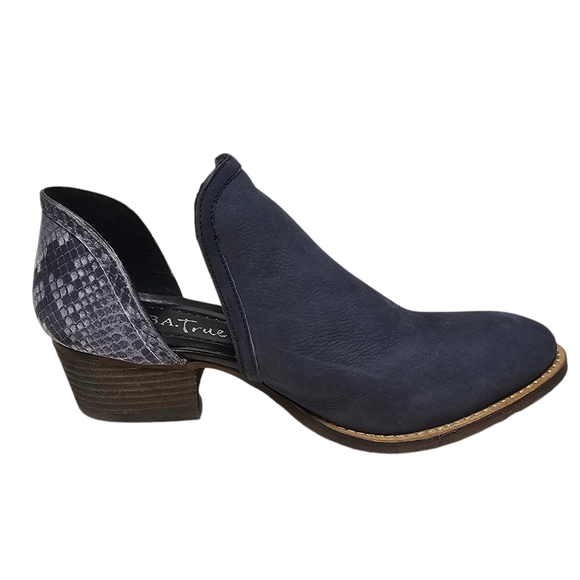 DIBA TRUE Shytown Bootie In Washed Black/Navy Snake Size 7.5 - Picture 4 of 12